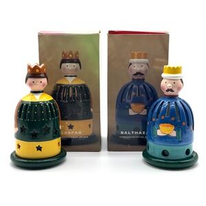 Villeroy & Boch Nativity Candle Holders Casper Balthasar Christmas 6.25"